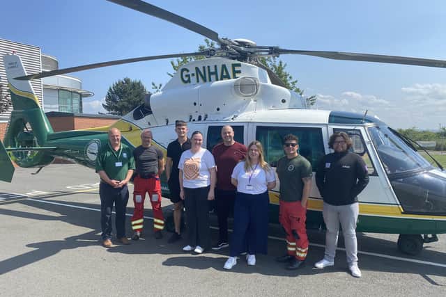 roar digtal marketing and the great north air ambulance staff at their base