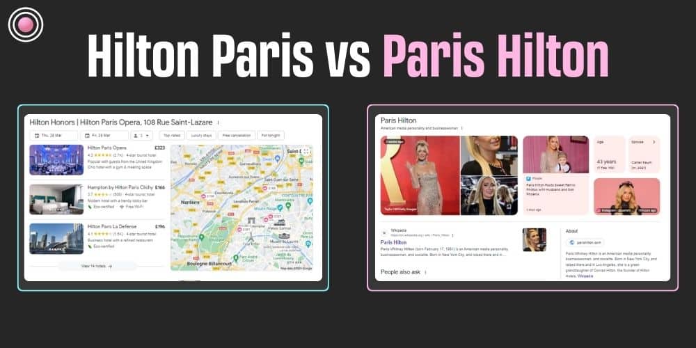 hilton paris vs paris hilton google search results 