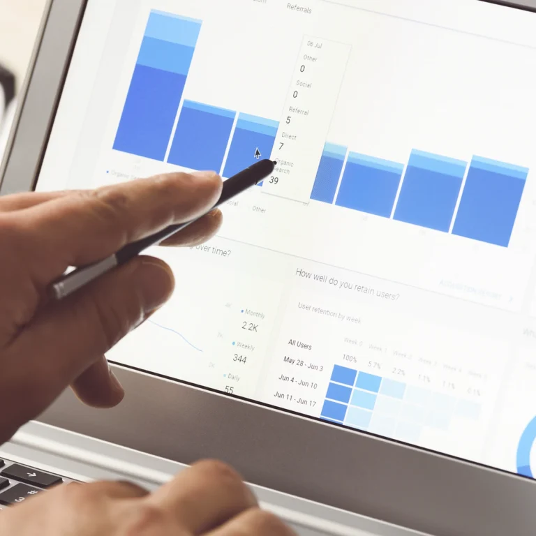 Image illustrating steps to use Google Analytics for enhancing business performance and insights.