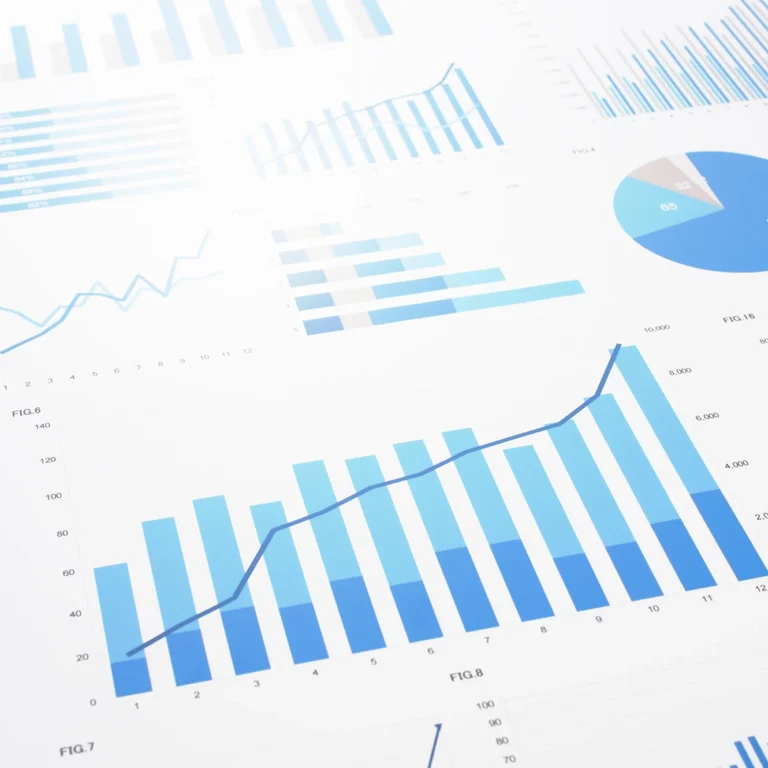 A collection of various graphs and charts displayed on a clean white background, showcasing data visually.