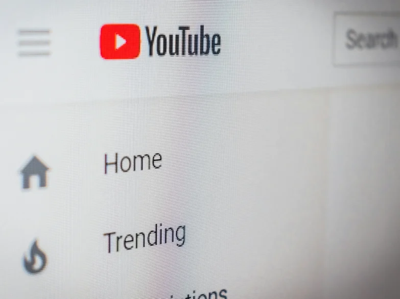 Close up of a corner of a computer screen with a YouTube page loaded.
